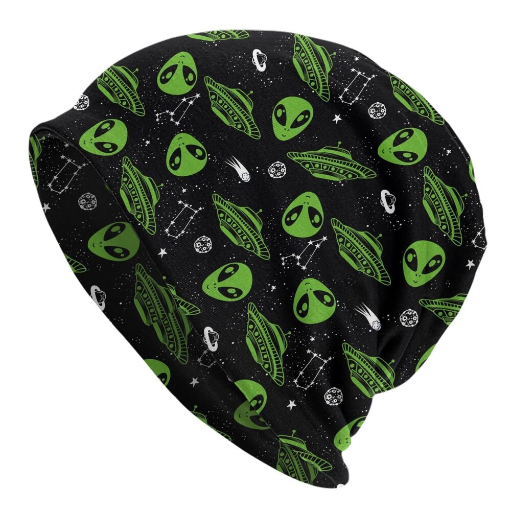 5232 Alien Abstract Spaceship Beanie Hat Cap Winter Softknit Stocking Cap